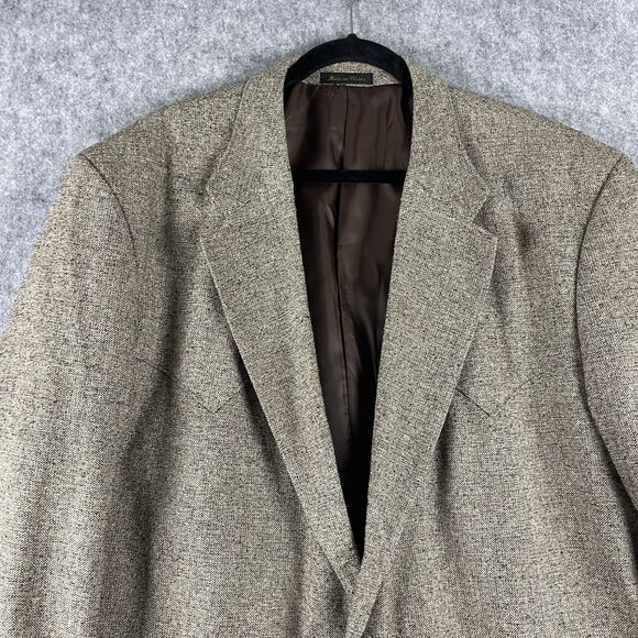 Circle S 100% Silk Tweed Western Blazer Sport Coat Mens 52R Tan Rodeo Cowboy - Picture 2 of 16